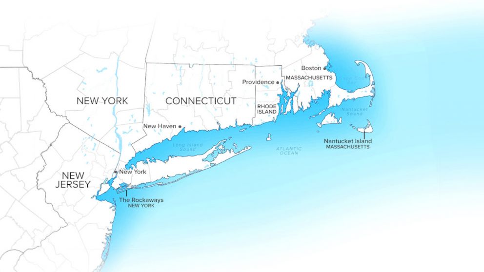 PHOTO:  The eastern seaboard is shown here from The Rockaways, N.Y., to Nantucket Island, Mass.